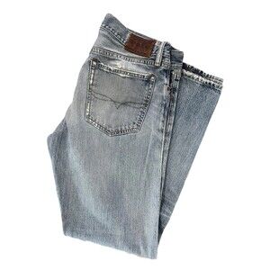 Polo Ralph Lauren Mens Jeans 33x32 Distressed Faded Vintage Wash Straight Denim